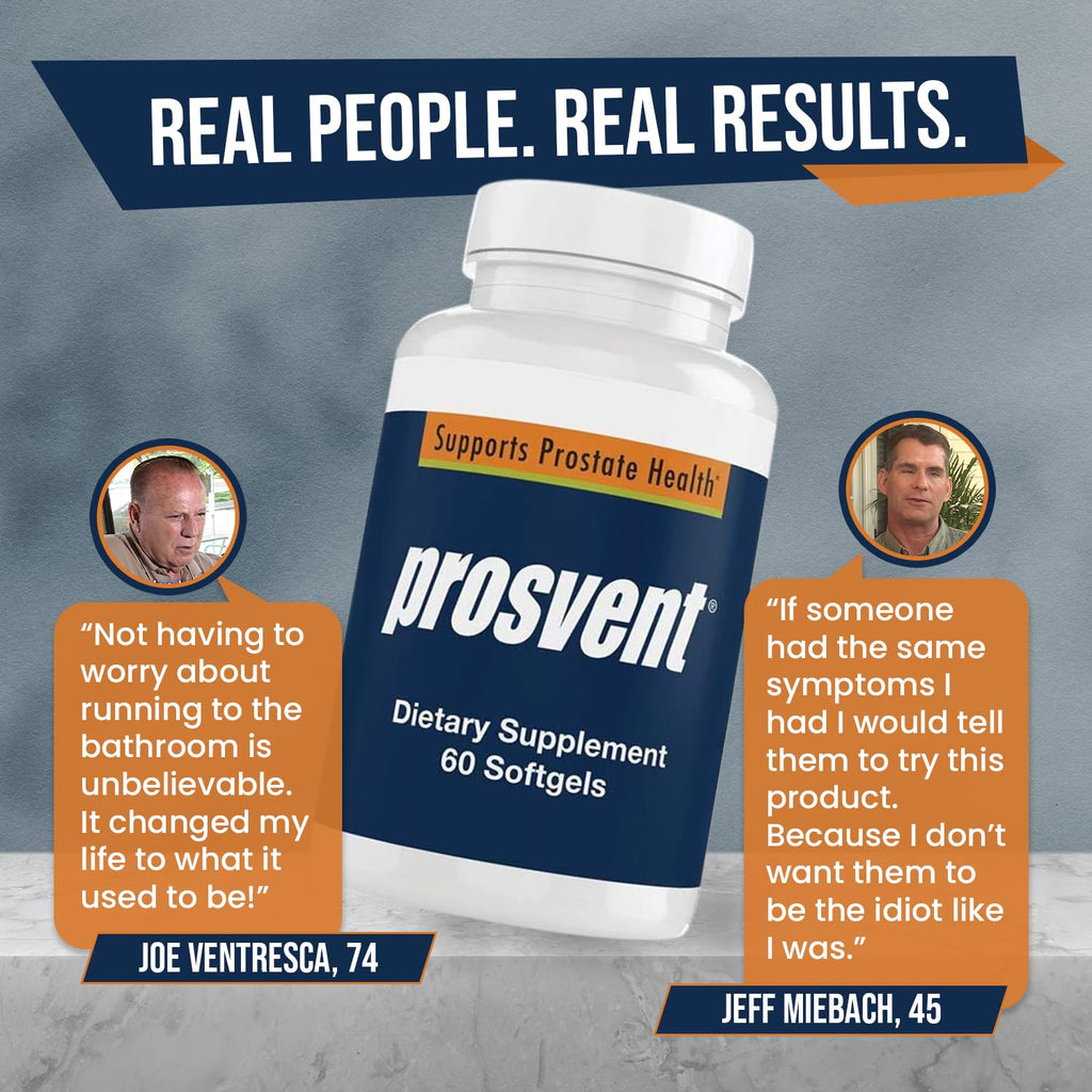 Prosvent – Natural Prostate Health Supplements for Men – Clinically Tested Ingredients - Saw Palmetto, Pygeum, Lycopene, Stinging Nettle, Beta Sitosterol, Pumpkin Seed Oil. 60 ct