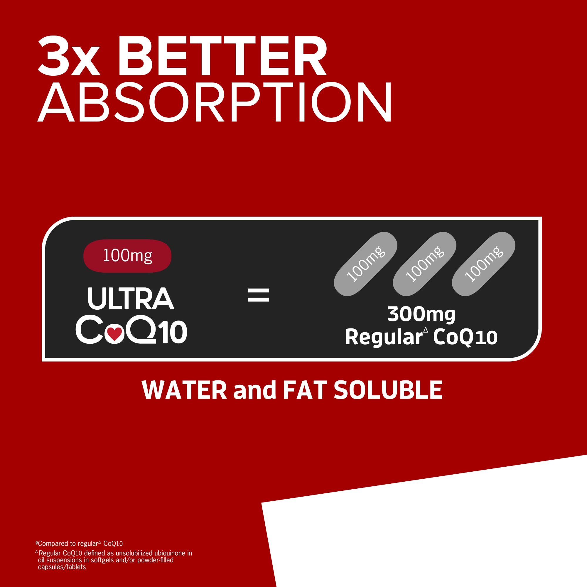 Qunol Ultra CoQ10 100mg Softgels- 3X Better Absorption Coenzyme Q10 Supplements - Antioxidant Supplement for Vascular and Heart Health & Energy Production - 5 Month Supply - 150 Count